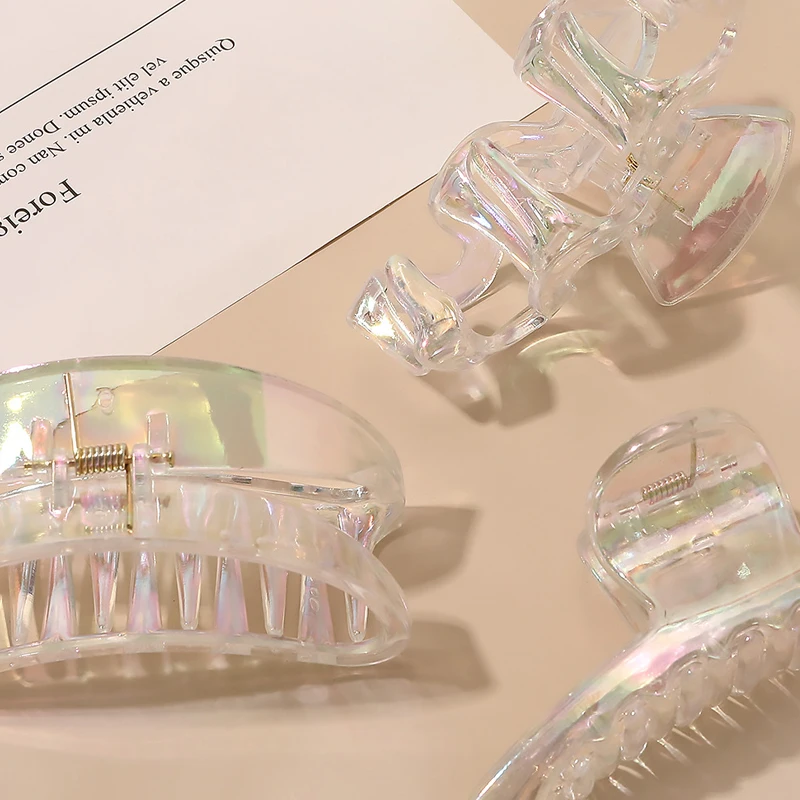 

Korean Solid Hair Claws Elegant Clear Acrylic Hair Clips Hairpins Barrette Headwear Women Girls Hair Accessories Gifts Fashion