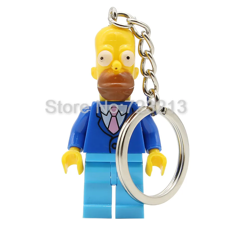 Homer Один мультфильм Кот История игрушек фильм волшебник OZ Брелок фигурка Барт Базз Лайтер строительные блоки модели игрушки - Цвет: Homer