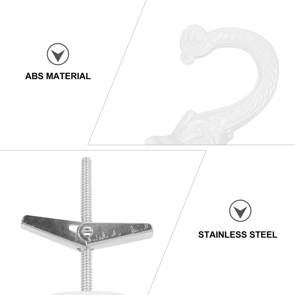 

4 Sets Ceiling Hooks Steel Screws Bolts and Toggle for Flower Pot Use