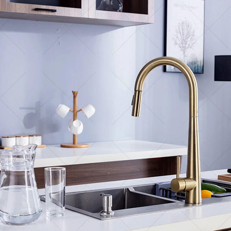 Смеситель кухонный с сенсорным управлением выдвижной кран из нержавеющей стали