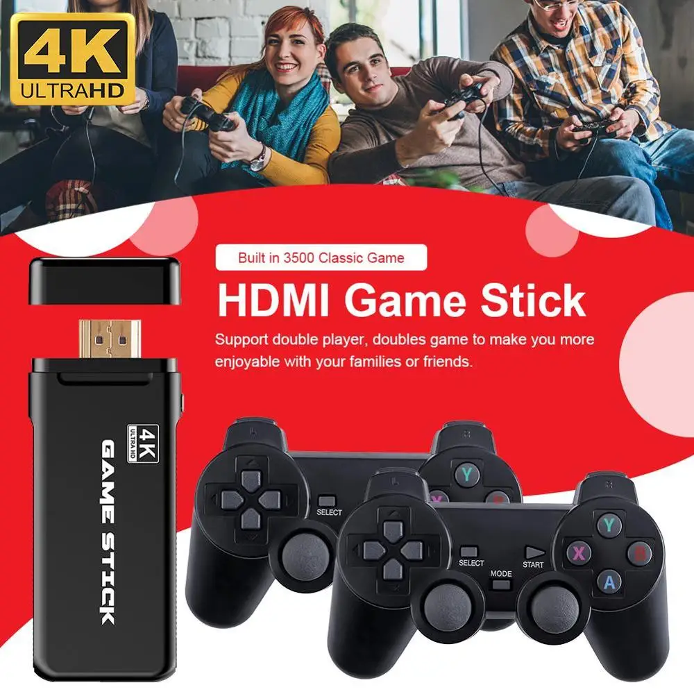 Беспроводная игровая консоль 4K USB 3500 Классическая 8-битная мини-Ретро пульт