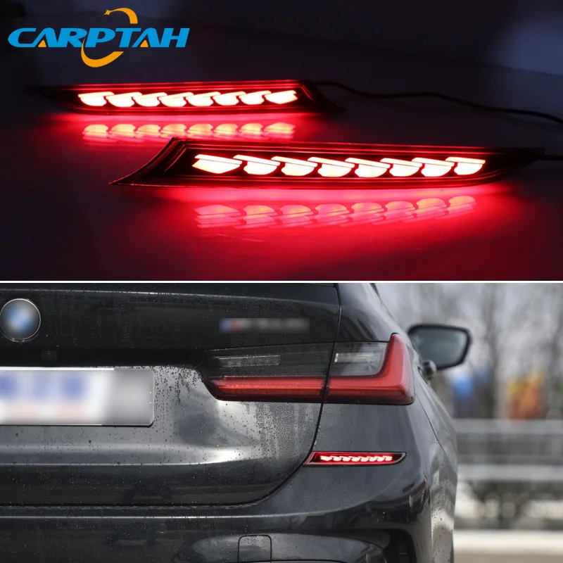 

3-в-1 для BMW G20 G28 330i 340i M340d, 12 В светодиодный бампер, светильник ний противотуманный фонарь, стоп светильник, динамический поворотник, отражатель