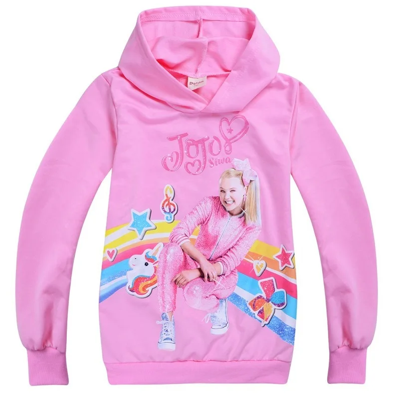 Для маленьких девочек JOJO Siwa Длинные рукава Топ Толстовка детская футболка одежда