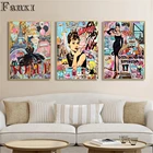 Современный модный постер граффити уличное поп-арт женщина картина холст печать Настенная картина для гостиной домашнее украшение без рамки