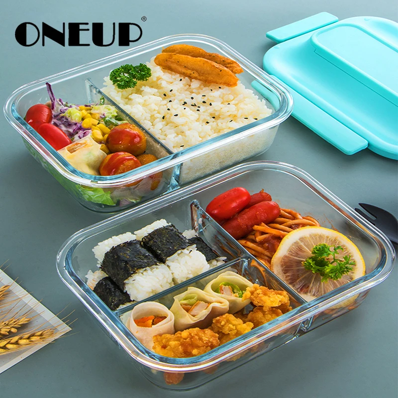 ONEUP Новый многосетчатый высокий боросиликатный стеклянный Ланч бокс портативная