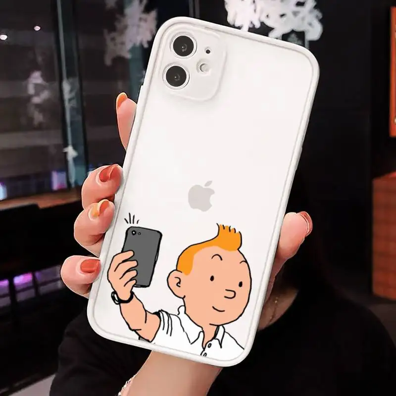 

The Adventures of Tintin cartoon Phone Case matte transparent For iphone 7 8 11 12 plus mini x xs xr pro max cover