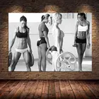 Плакаты и принты на шелковом холсте с изображением сексуальных женщин, занятий фитнесом, настенные картины для спортзала, Мотивационная, для бодибилдинга