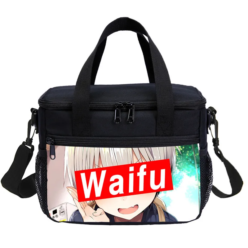 

Малый мешок обеда для мальчиков и девочек крутой мультяшный Sugoi Senpai аниме Waifu буква 3D печать ледяной мешок изолированный термальный ланчбок...