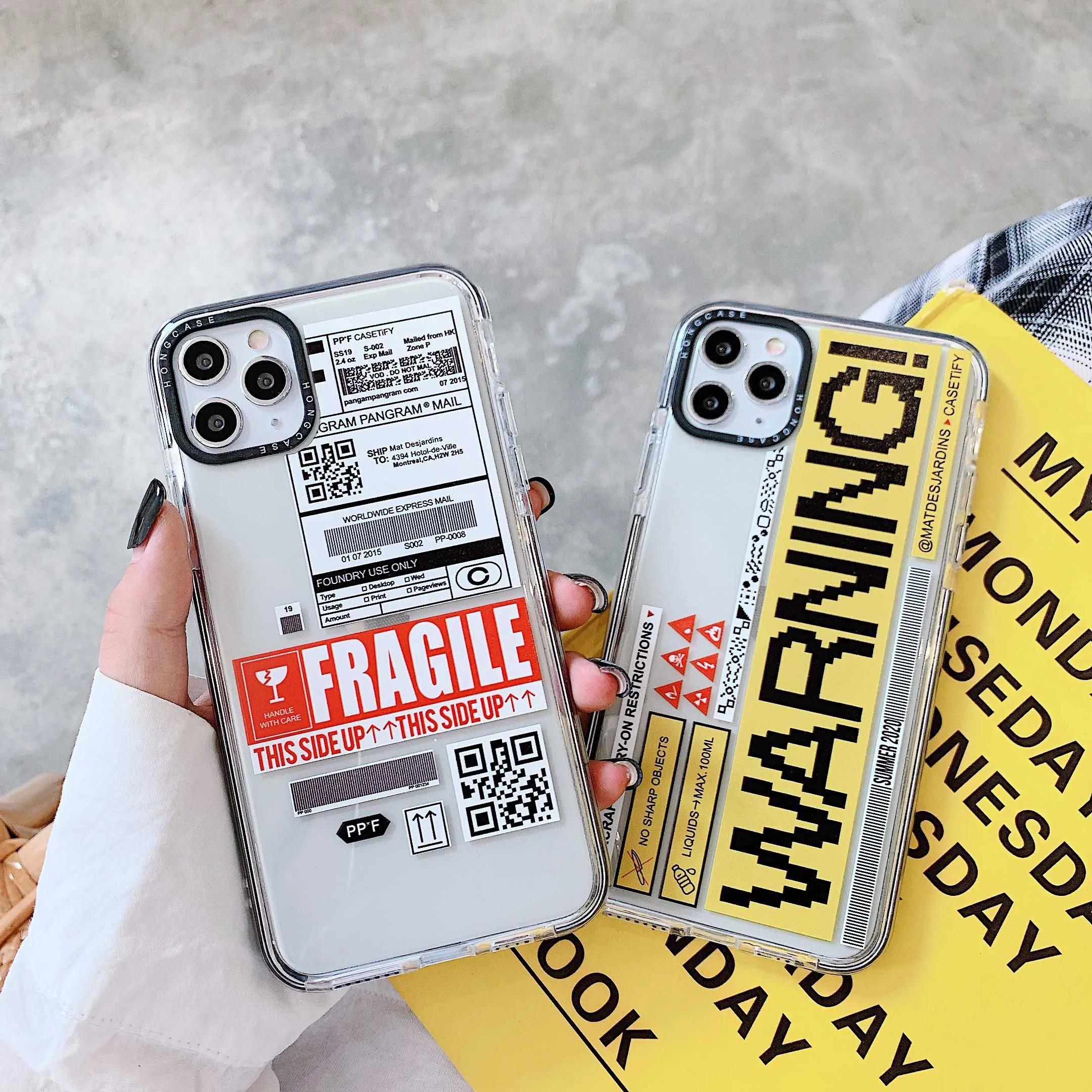 Хрупкий мягкий чехол для телефона с этикеткой QR-кода Iphone 11 12 Pro Max Mini XR XS MAX X 7 8 Plus