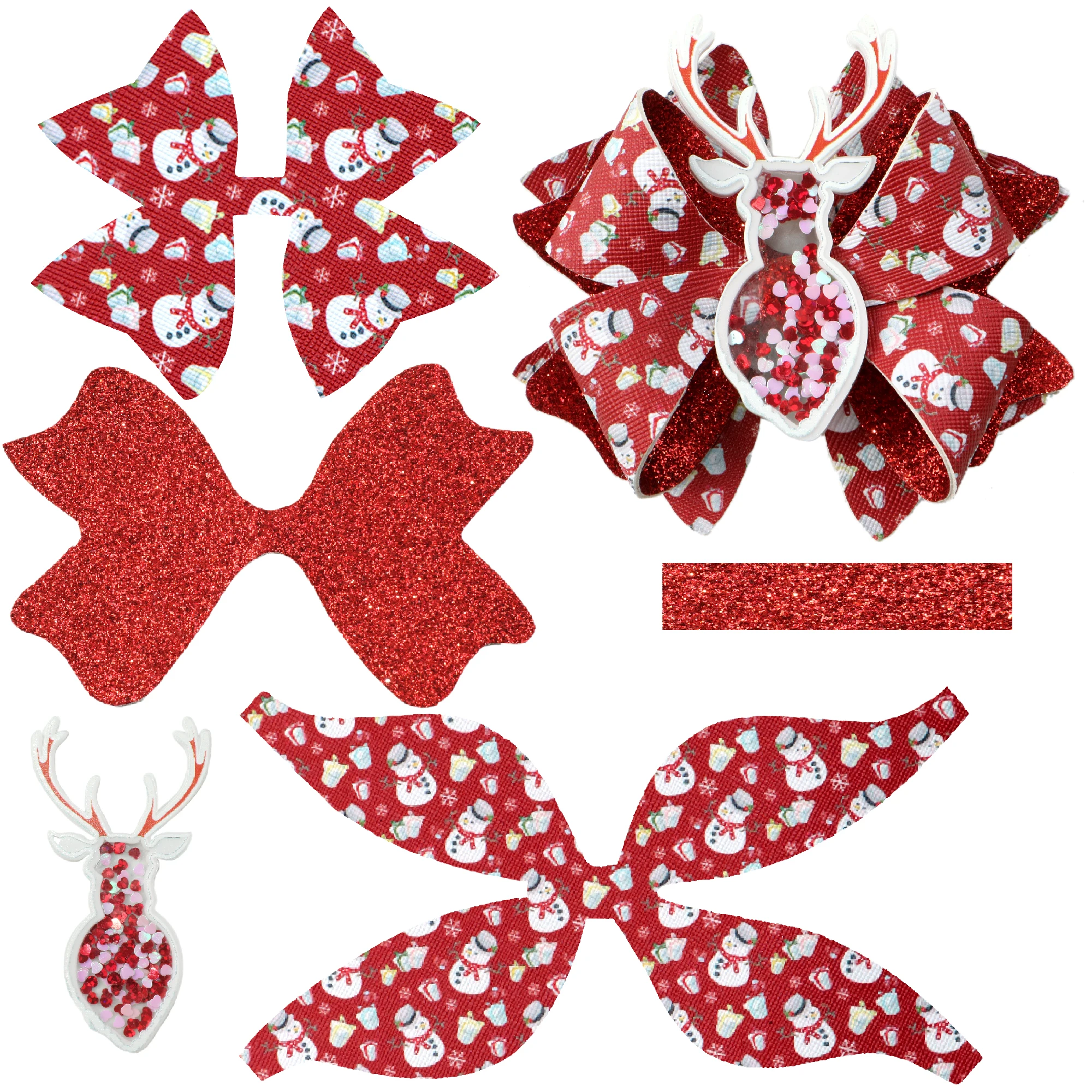 Рождественский Набор для изготовления бантов из синтетической кожи собак сделай