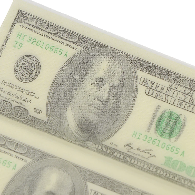 

10Pcs 100 Dollars Money Printed Paper Napkins Thick 3 Layers Pocket Tissue Paper