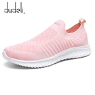 Женские кроссовки из вулканизированной ткани, мягкие дышащие, без шнуровки, на платформе, вязаные, 2021