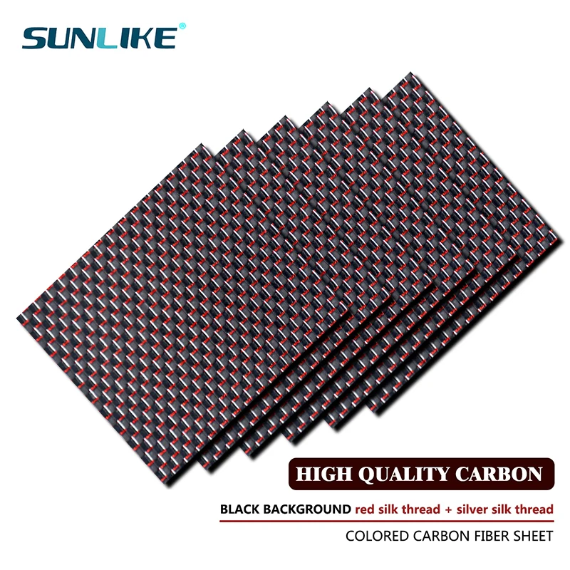 

195x240mm 3K Colered Carbon Fiber Sheet Red And Sivler Thread Weave Glossy Matte Surface Carbon Fiber Panel Plate Sheet