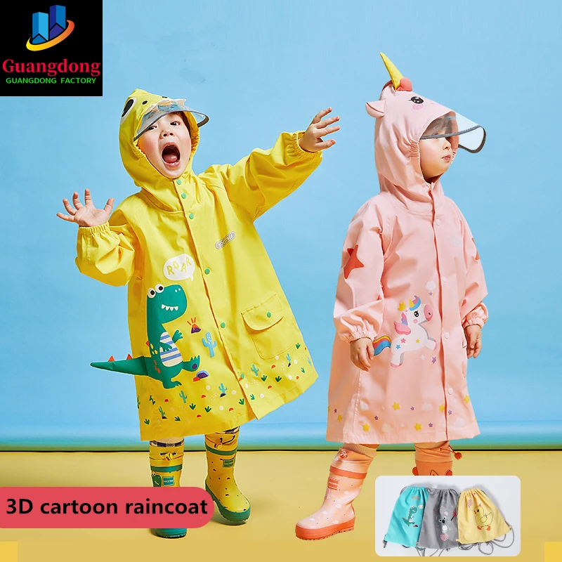 

Kocotree Cartoon Unicorn Waterproof Raincoat For Children Baby Rain Coat Boys Girls Primary School Students Rain Poncho Jacket