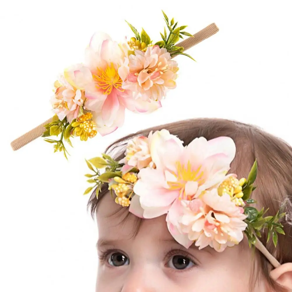 Diadema de estilo campestre para beb&eacute;, cinta para el pelo de estilo campestre, Rosa transpirable, creativa-1