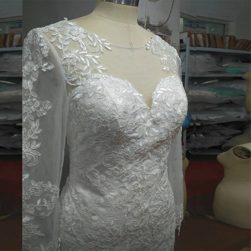 Свадебное платье с рукавом крылышком wuzhiyi свадебное длинное Русалка аппликацией