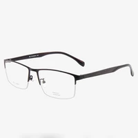 men simple style vintage ultralight alloy half rim rectangular custom made myopia glasses 1 to 6 reading glasses 1 to 4