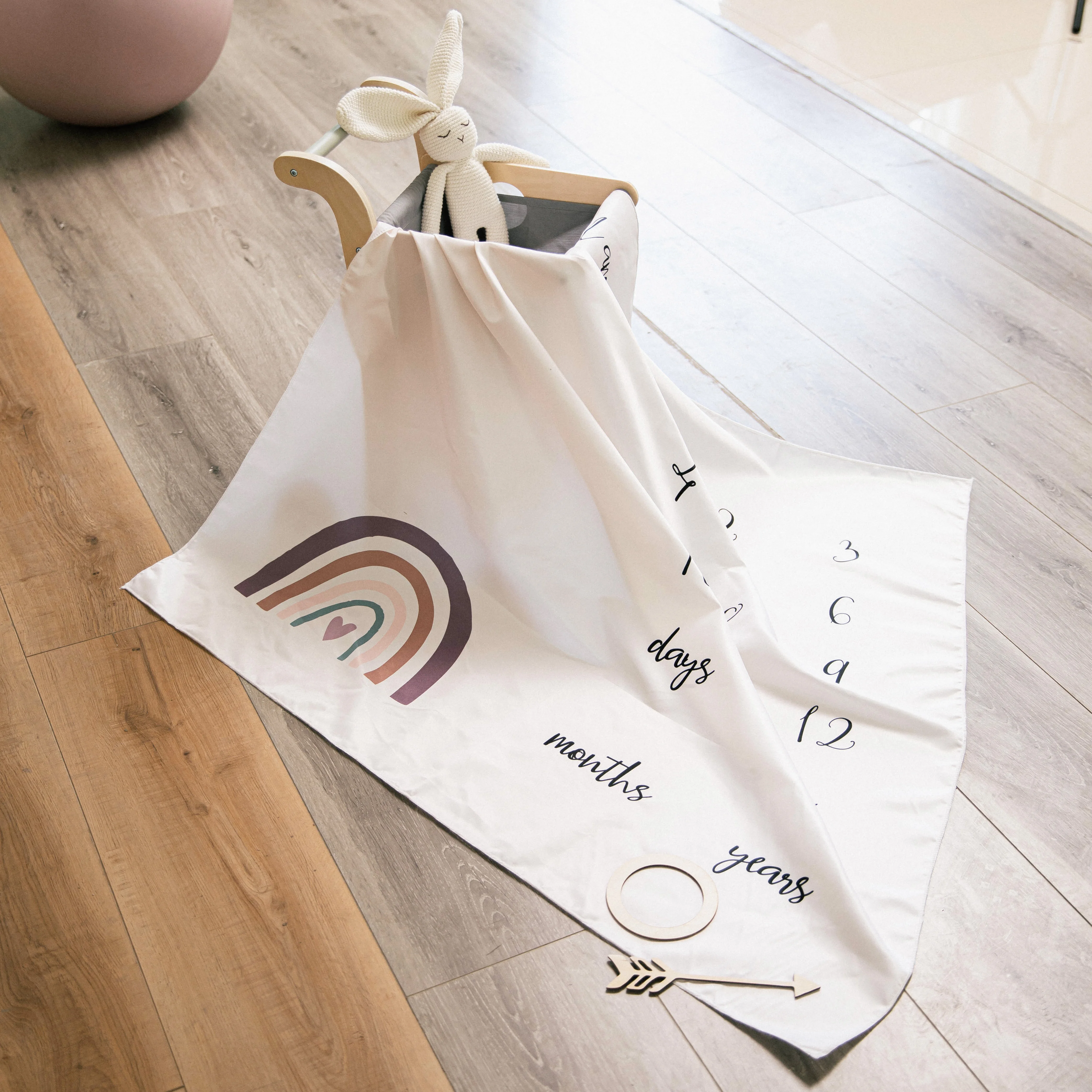 Conjunto de tarjetas conmemorativas para fotograf&iacute;a de beb&eacute;, Set de 4 unids/set de tarjetas conmemorativas de madera para reci&eacute;n nacido, accesorios de fotograf&iacute;a mensuales, juguete de recuerdo-2