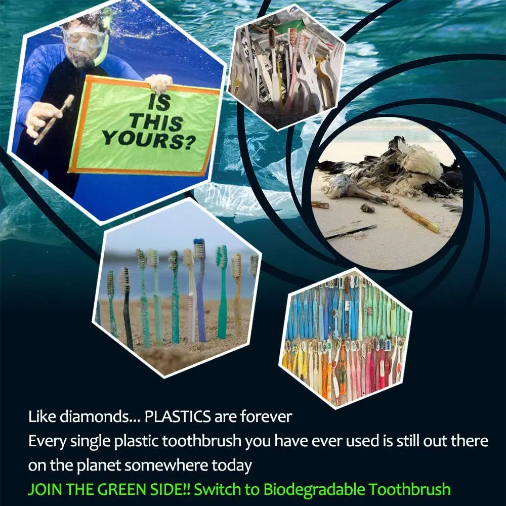 Набор зубных щеток из бамбука 10 шт. натуральные биоразлагаемые зубные щетки для