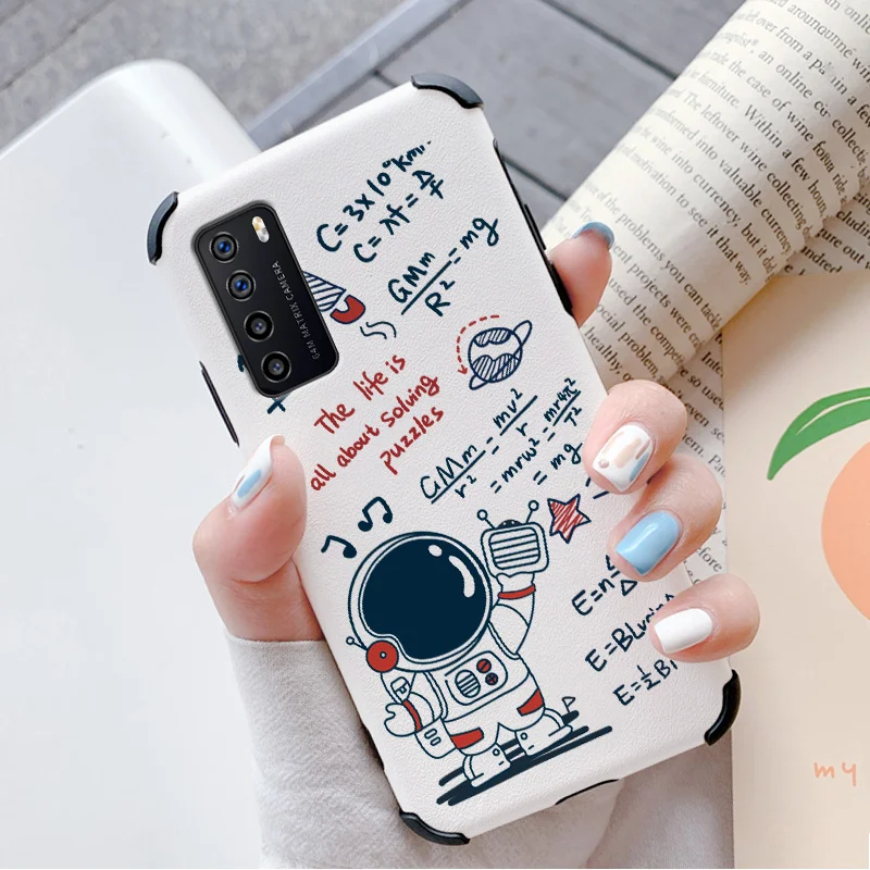 

Anti fall Astronaut Cartoon Case For Honor play 4 4pro 4t 4tpro Honor v30 30 20 10 X10 9a 9x 8 8x Liquid Silicone Cover