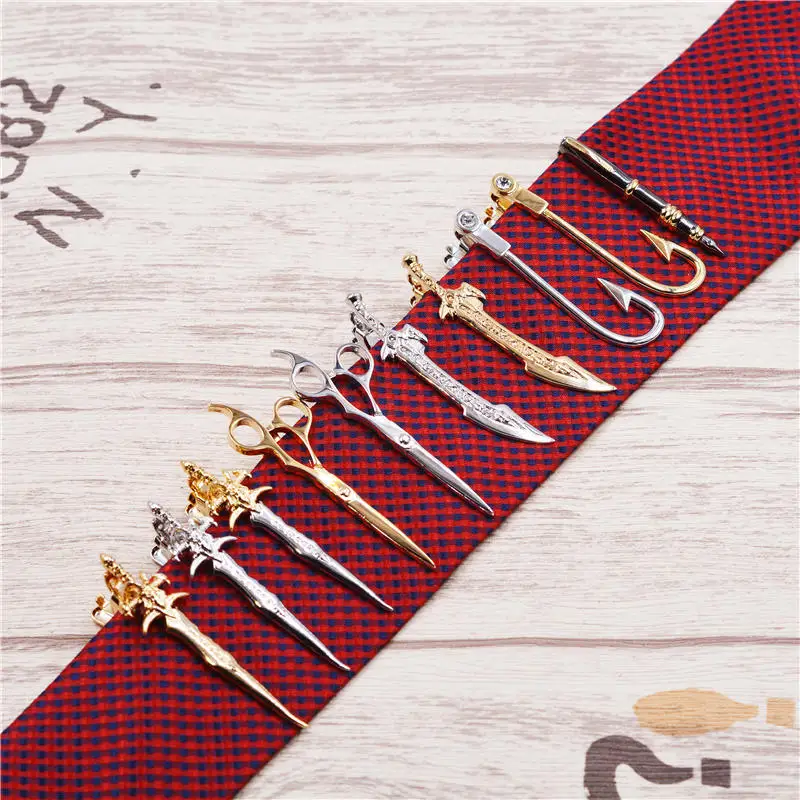 Высокое качество зажим для галстука мечи ножницы Крючки ручки мужские галстуки