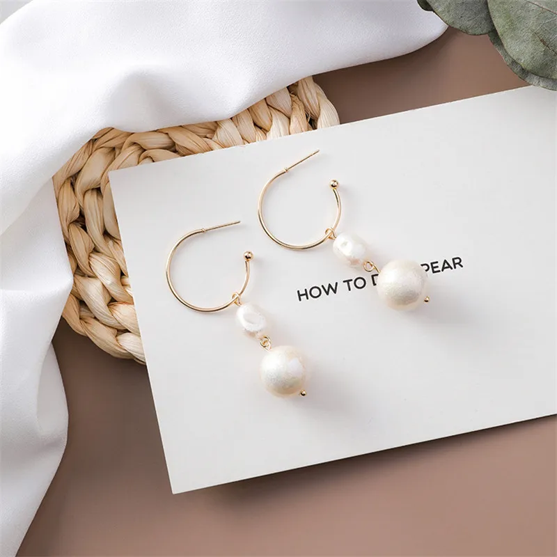Модные асимметричные серьги с искусственным жемчугом для женщин модные
