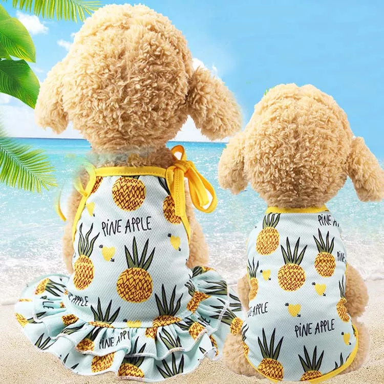 Летняя пляжная одежда для пары платье собаки футболка маленьких собак милая