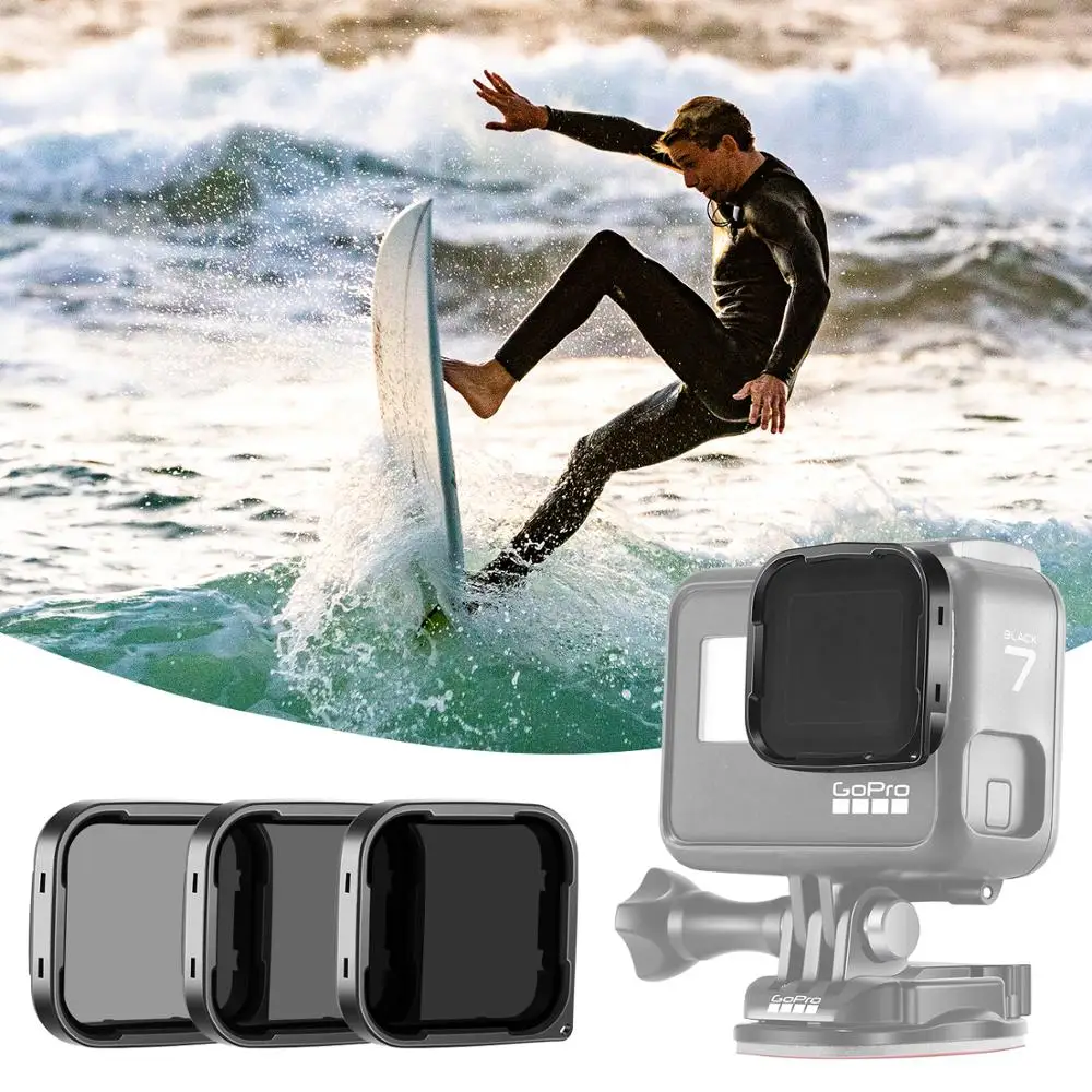 Набор фильтров Neewer для объектива камеры GoPro Hero 7 Black/Hero 6/Hero 5 Black: ND4/ND8/ND16|Чехлы