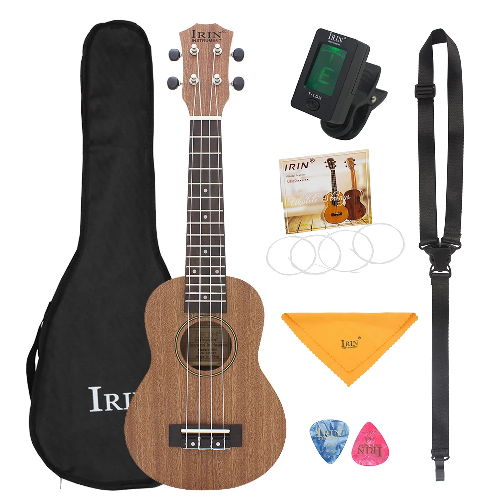 IRIN 21 Inch Soprano Ukulele Sapele 4 Strings Hawaiian Guitar Musical Instruments Gift Ukulele Soprano Guitar with Gig Bag Tuner enlarge