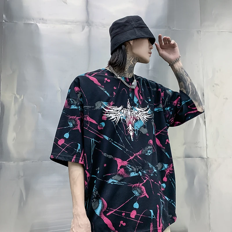 Футболка в стиле Харадзюку с принтом виде молитвы граффити лето 2020 свободная