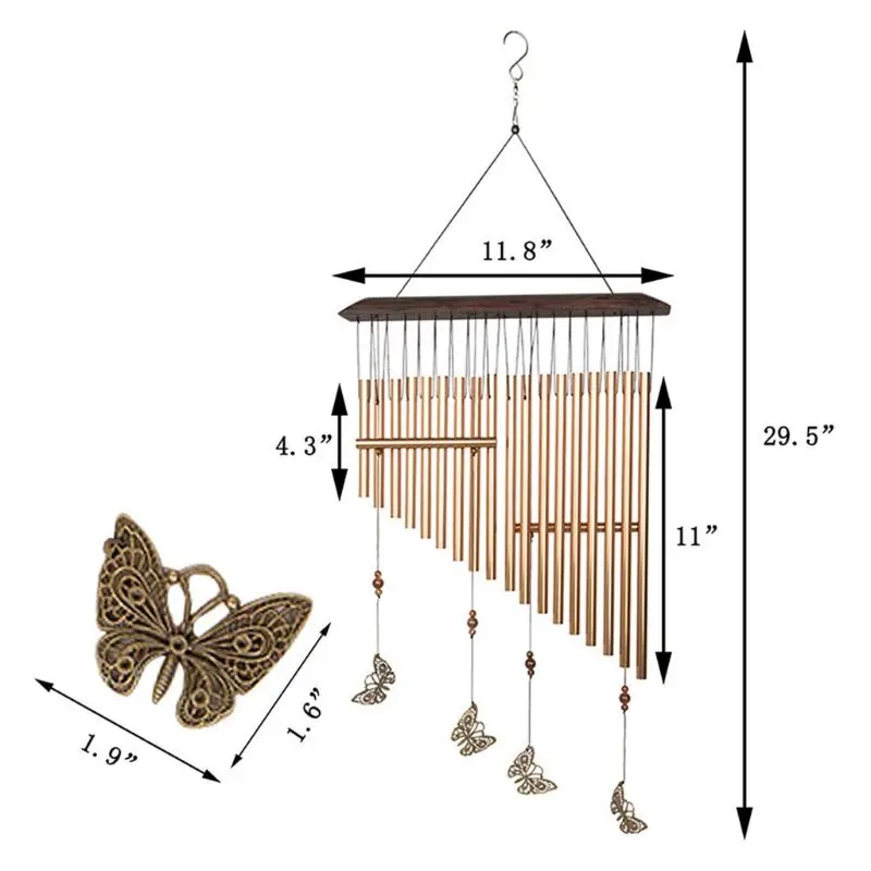 Колокольчики ветра на открытом воздухе Большие колокольчики с 8 металлическими