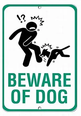 

Wall Signs Notice Warning Sign Decor Tin Metal Signs Beware of Dog Pet Animal Sign Safety Sign Novelty Signs 8" x 12"