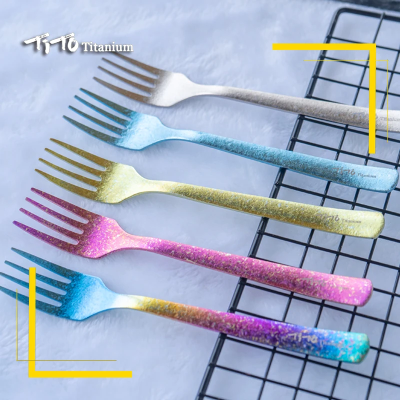 Titanium Spork Longhandle походная Титановая Ложка Вилка Portabale столовые приборы кемпинговая