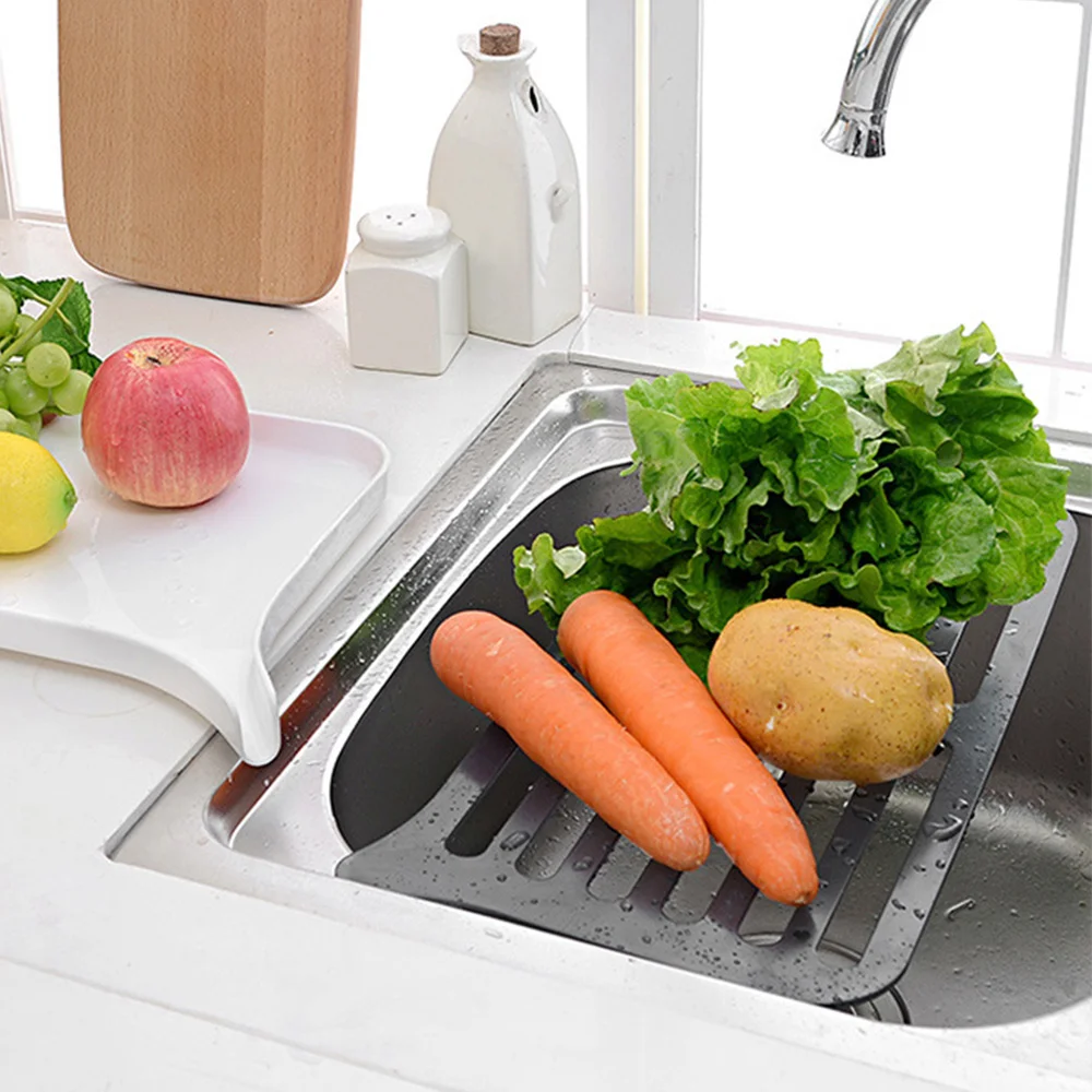 Пластиковая сушилка для посуды над раковиной двойная сливная чаша держатель