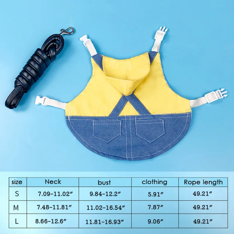 

Small Pet Clothes Leash Set Hoodie Strap Jeans Guinea Pig Lop-eared Rabbit Hamster Leash Outdoor Dress