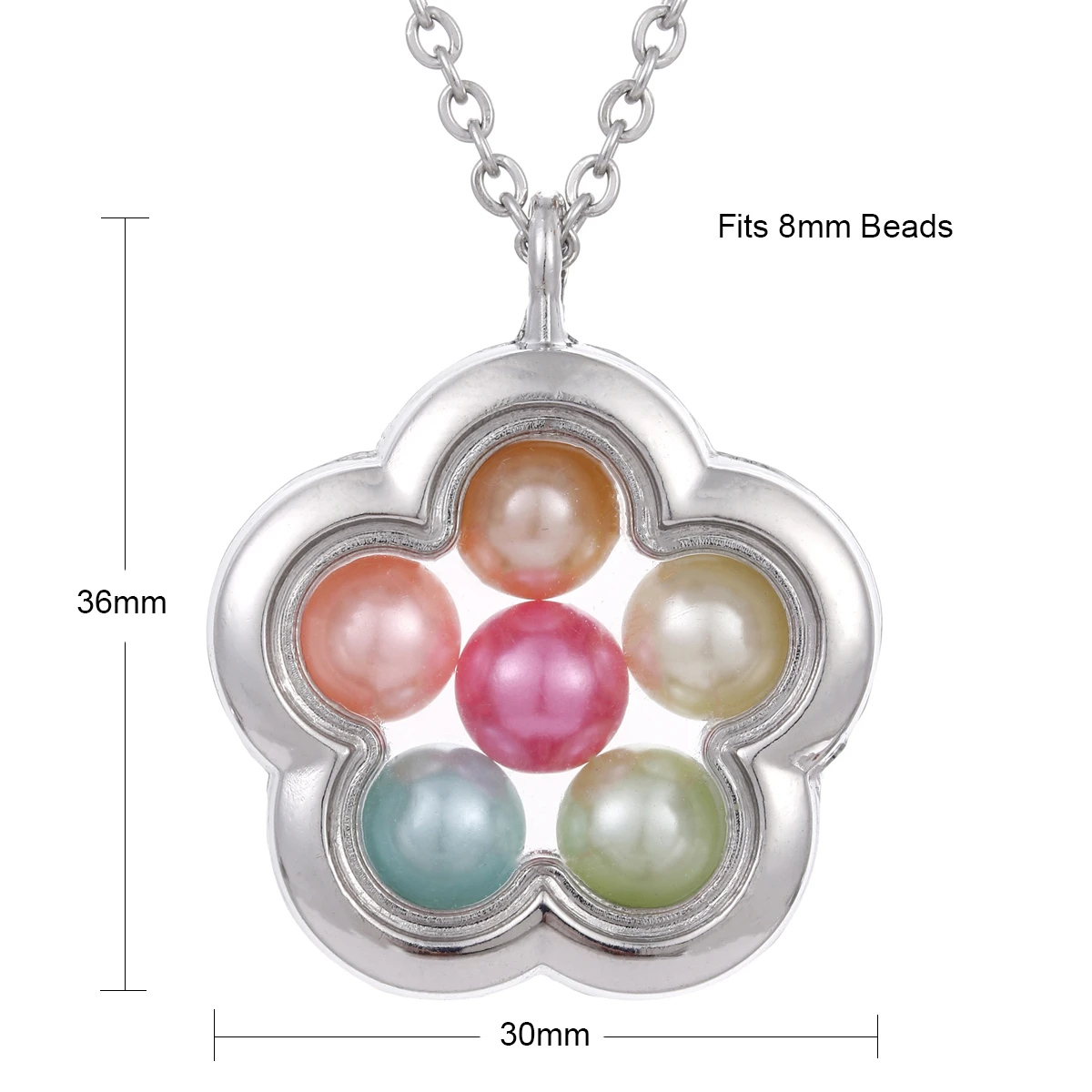 Цветок живой памяти Геометрия диаметр 8 мм бусины медальон жемчужная клетка