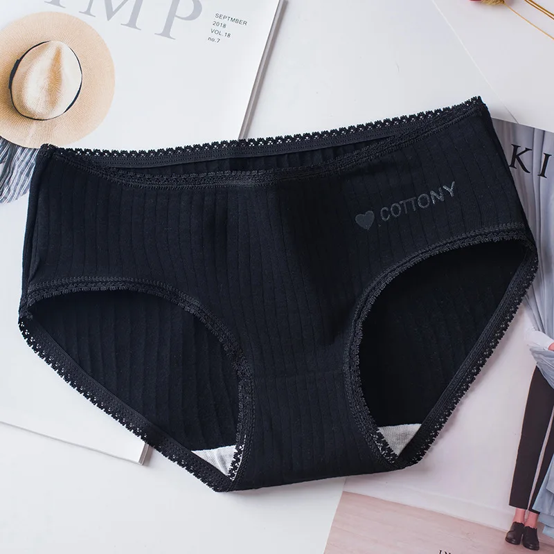 Женские трусы из чистого хлопка с антибиотиками студенческие кружевные милые