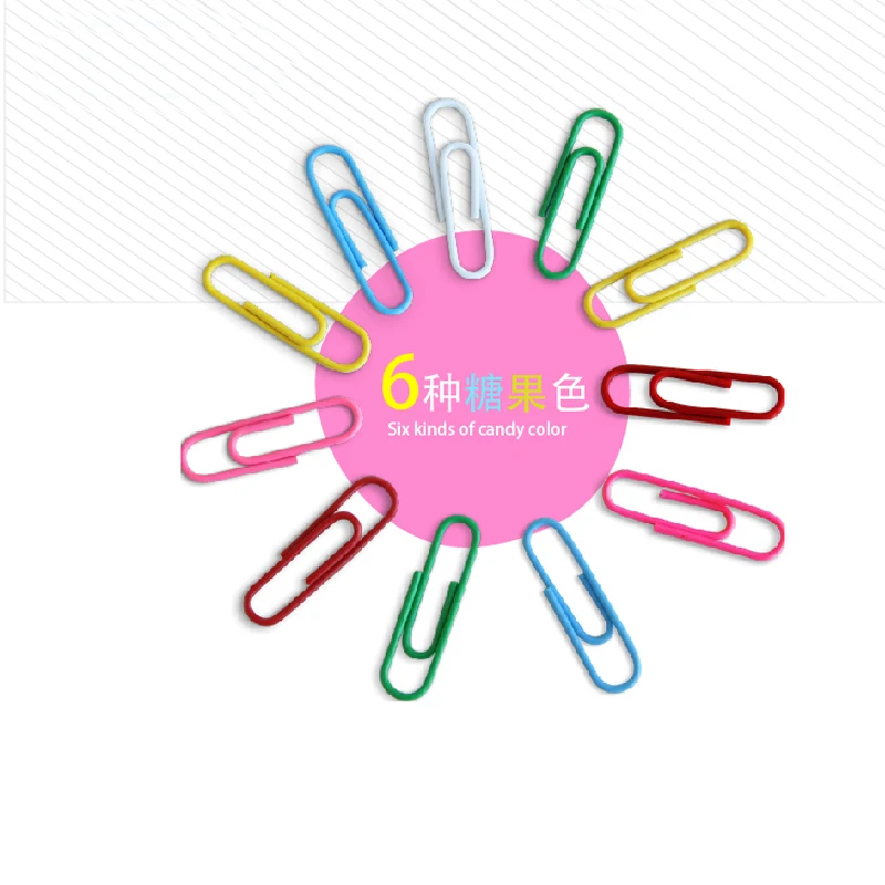 

100pcs Box Paper Colors Clip Metal Stationery Clips Cute Nickel Pated Clip Folder bookmark Clip Office Supplies Deli 0024