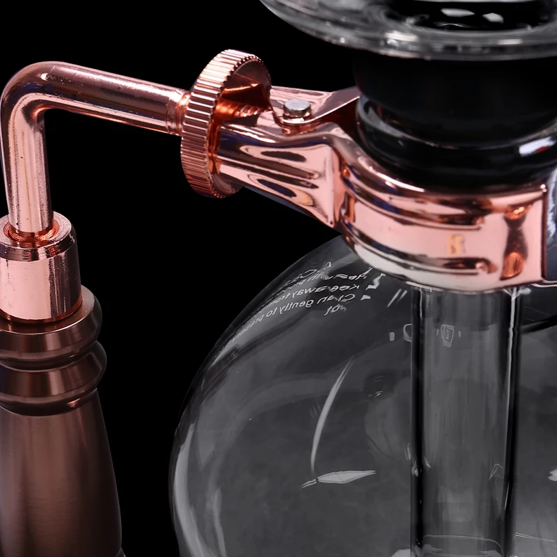 

Japanese Style Siphon Coffee Maker Tea Siphon Pot Vacuum Coffeemaker Glass Type Coffee Machine Filter 3Cups Rose Gold