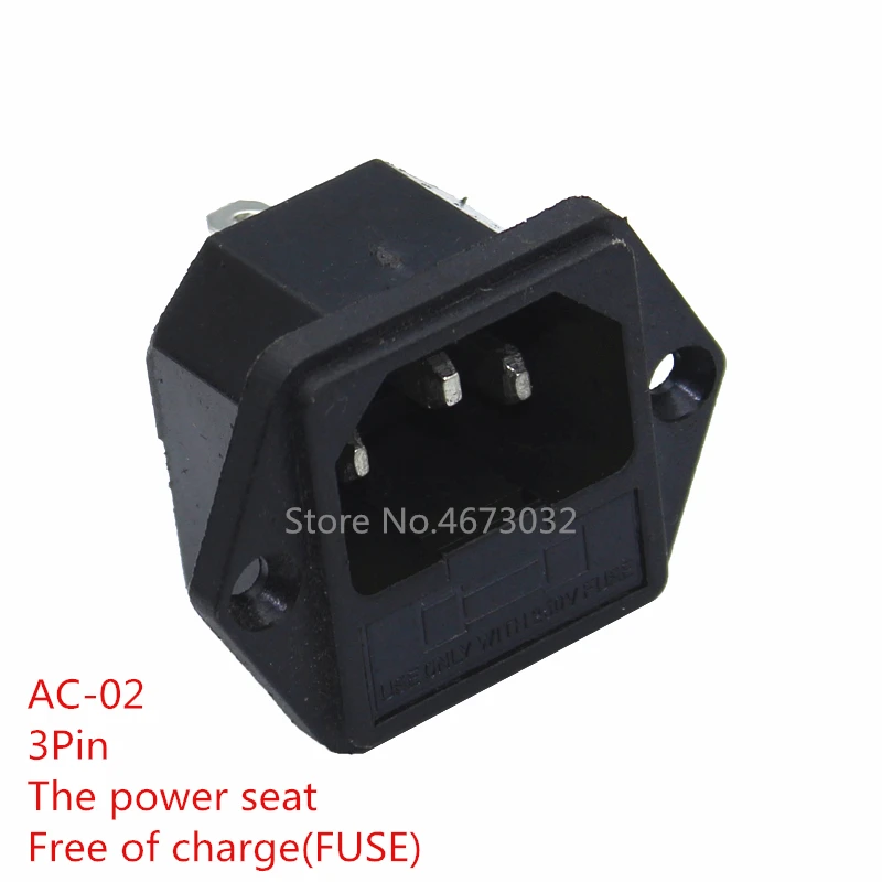 3 Pin IEC 60320 C14 на входе 1 шт. штепсельная вилка 15A AC 250V с держателем предохранителя