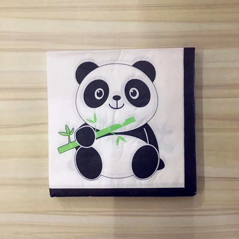 Бумажные салфетки в стиле милой панды 20 шт./лот|Одноразовая посуда для вечеринок|