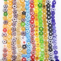 multicolor coloured millefiori glass beadsflower shape murano millefiori lampworkused for ring necklacebraceletearring mak