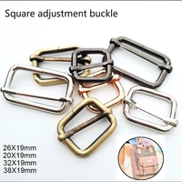 5pcs metal sliding bar buckle tri gildes slider rectangle adjuster buckle for leather craft bag strap belt shoulder webbing