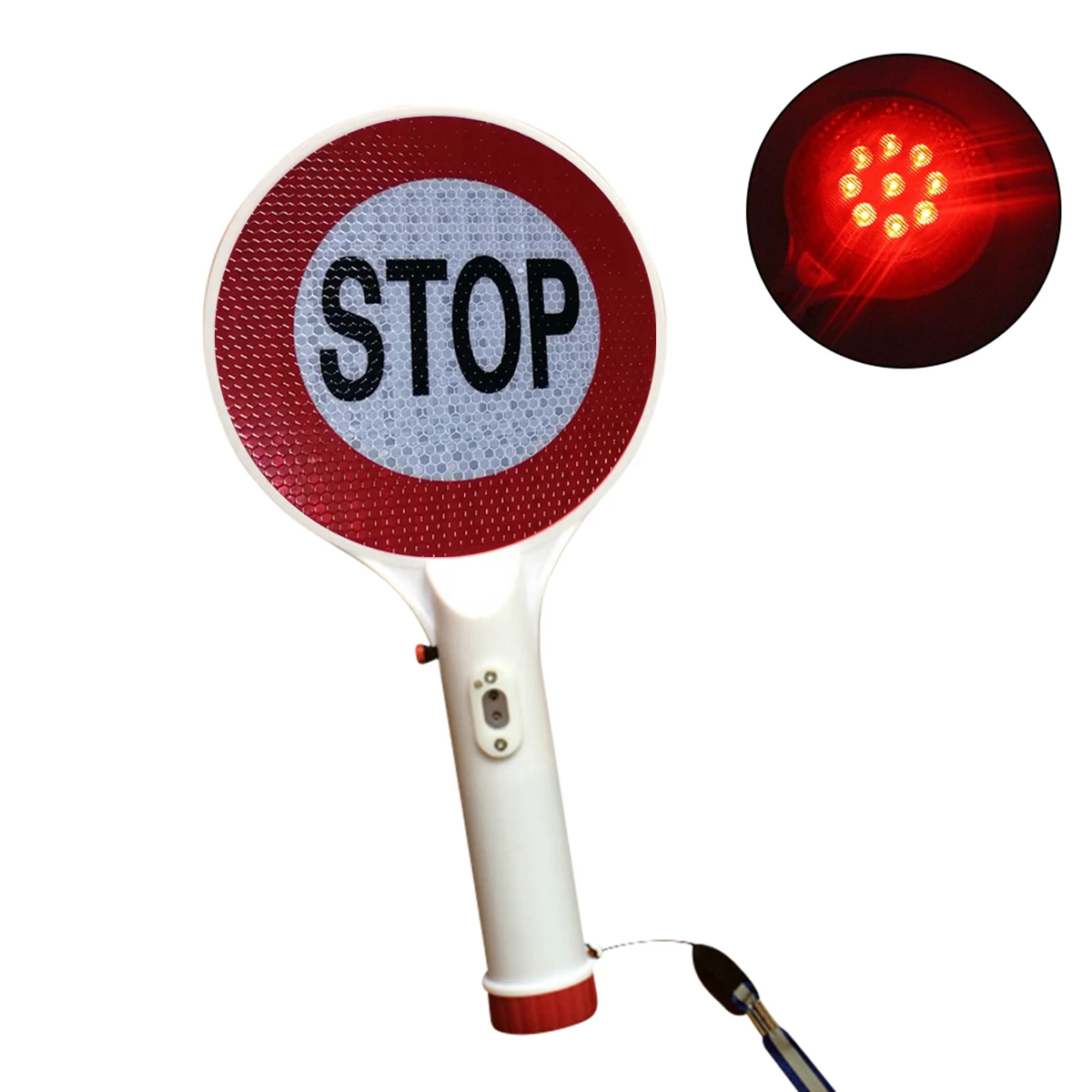 

Handheld LED Traffic Sign Stop Light Rechargeable Car Warning Sign With Bottom Flashlight​ Blocked Road Traffic Light Controller