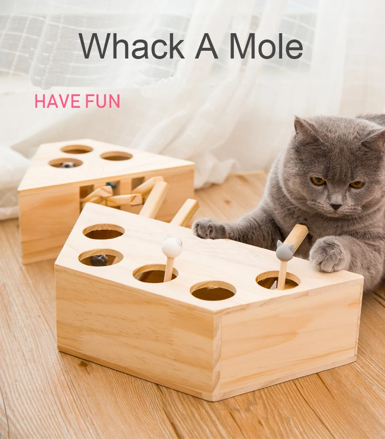 Cat деревянный игровой автомат &quotУдарь крота неисправном моль игрушки для детей |