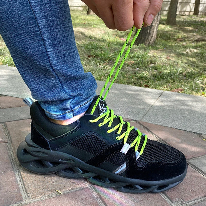 

Reflective Work Shoes Men's Boots Safety Footwear With Steel Toe Shoes Safety Sneakers Anti-stabbing Work Boot Men Work Sneakers