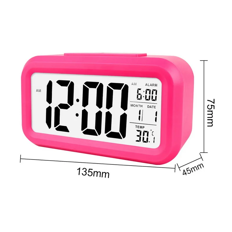 LED Digital Electronic Clock Temperature & Calendar Snooze Function Alarm Smart Mute Backlight Display |