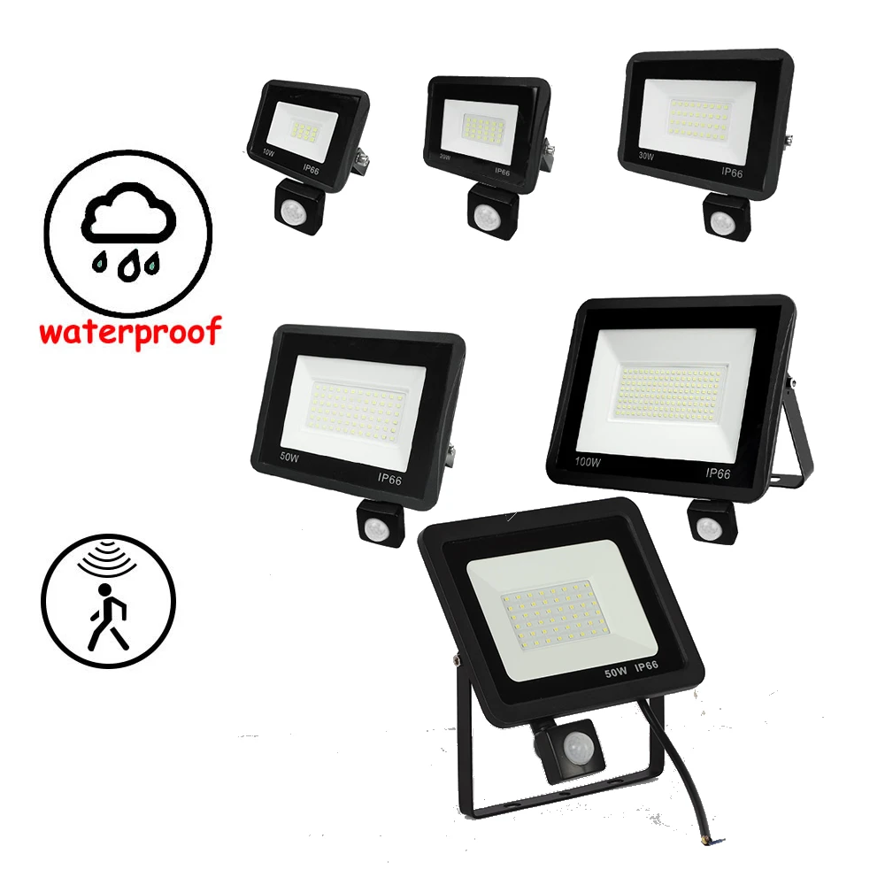 

FloodLight Spotlight Exterior Street wall reflector LED Waterproof Buitenlamp Lamp Motion Sensor Detector Light Path Garage Pati