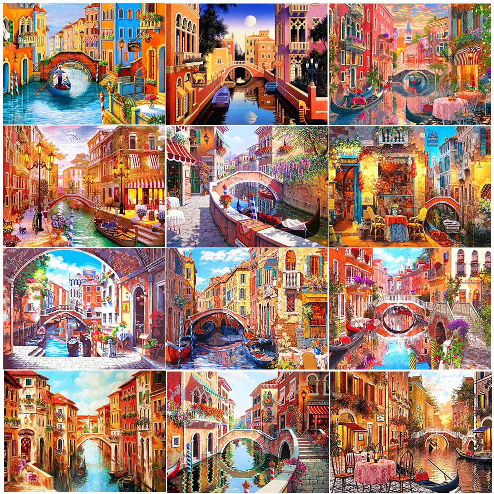 5D алмазная живопись уличная полноразмерная и круглая Алмазная вышивка пейзаж