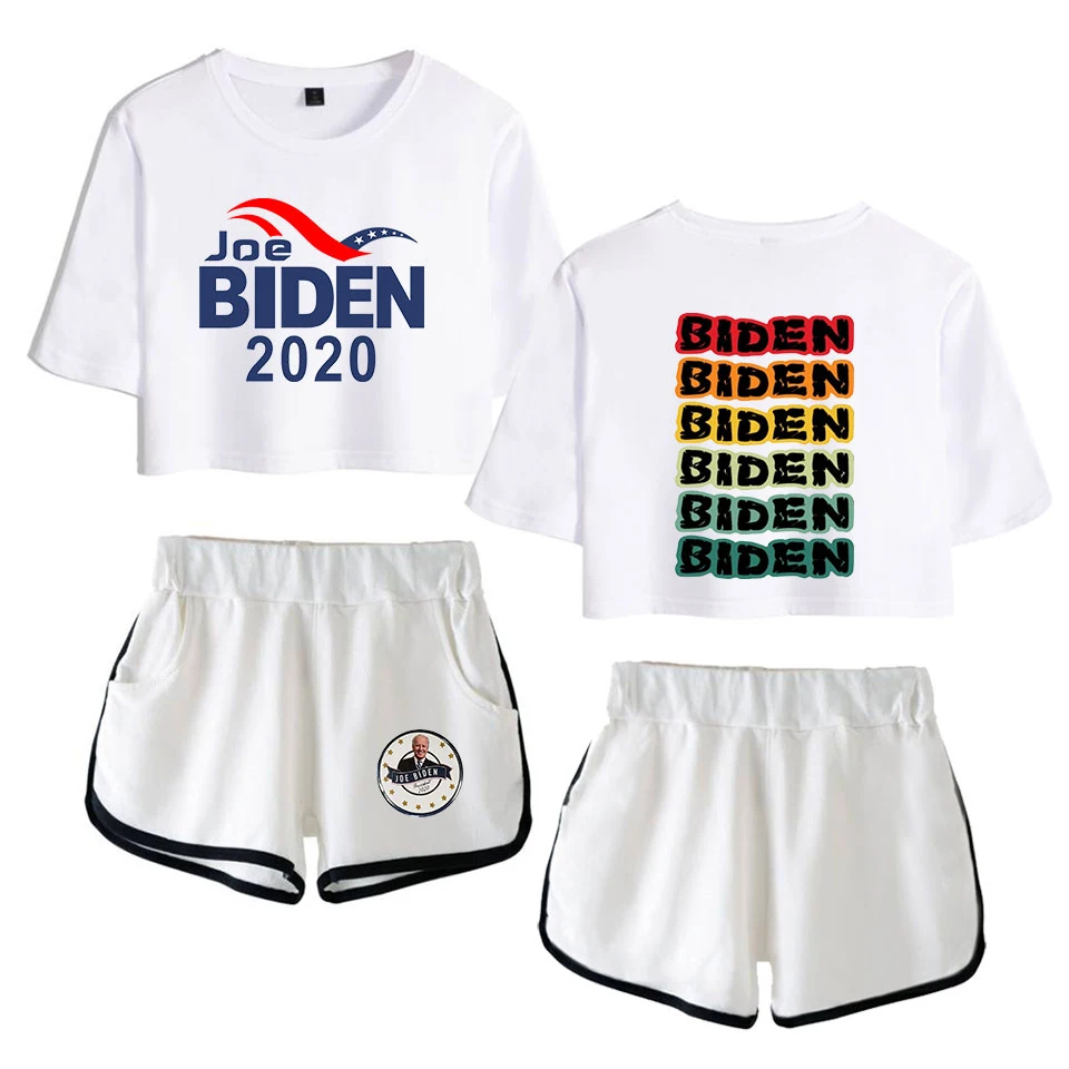 

Women's Dresses Joe Biden US 2020 presidential election Shirt Summer 2 Piece sets printed Women Shorts+T-shirts Summer Top